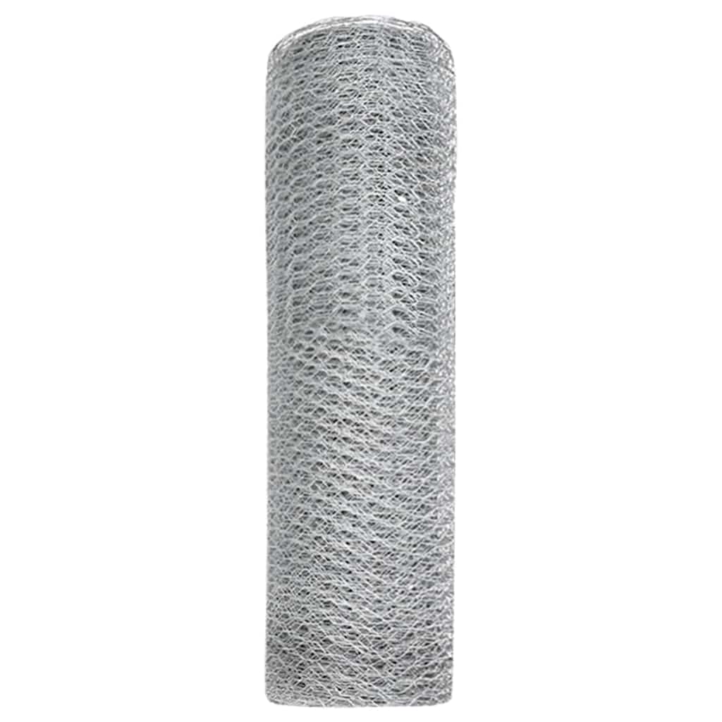 Gard Hexagonal Gri Argintiu 0.4 x 10 m Oțel galvanizat GartenMobel Dekor