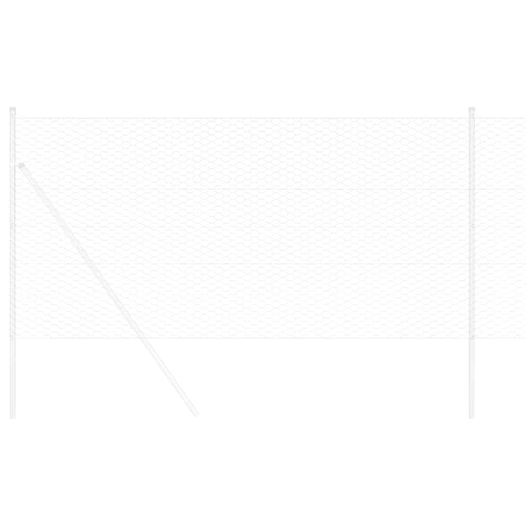 Gard Hexagonal Gri Argintiu 0.8 x 10 m Oțel galvanizat GartenMobel Dekor