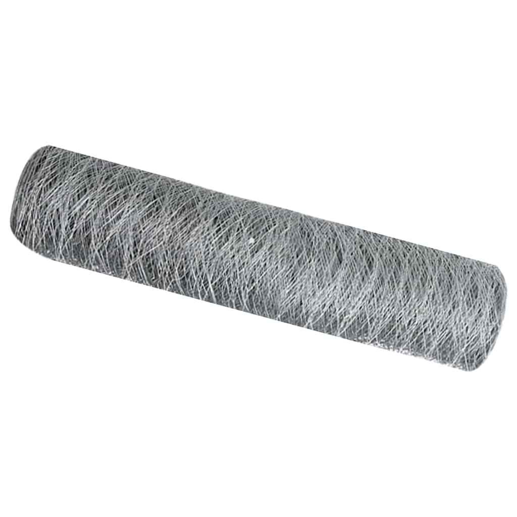 Gard Hexagonal Gri Argintiu 0.8 x 10 m Oțel galvanizat GartenMobel Dekor