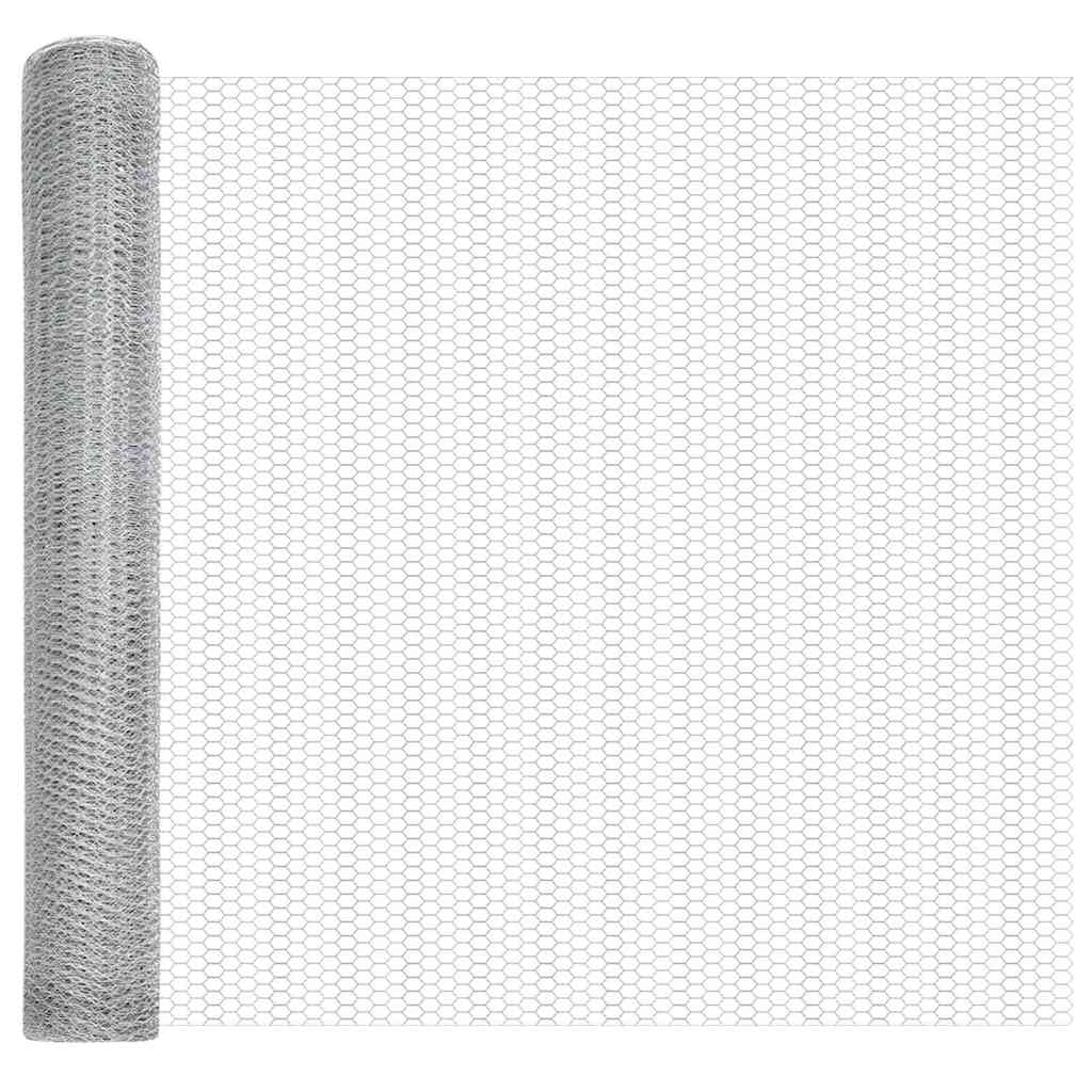 Gard Hexagonal Gri Argintiu 1.2 x 10 m Oțel galvanizat GartenMobel Dekor