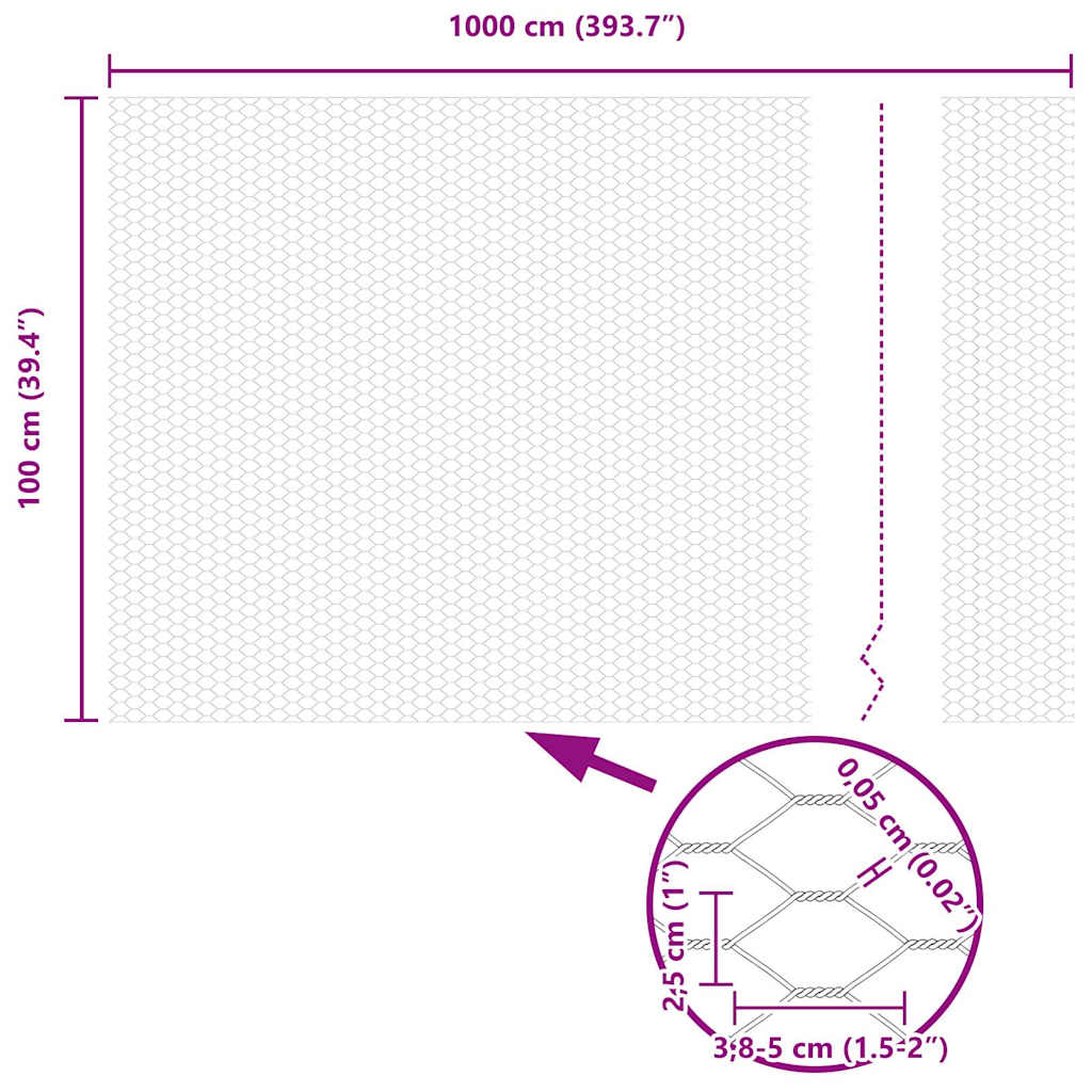 Gard Hexagonal Gri Argintiu 1 x 10 m Oțel galvanizat GartenMobel Dekor