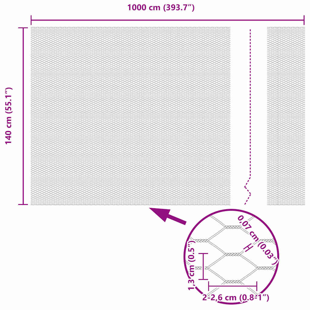 Gard Hexagonal Gri Gri 1.4 x 10 m Oțel GartenMobel Dekor