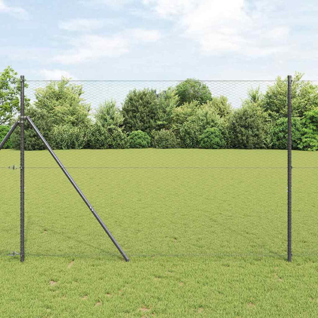 Gard Hexagonal Gri Gri 1.5 x 50 m Oțel GartenMobel Dekor