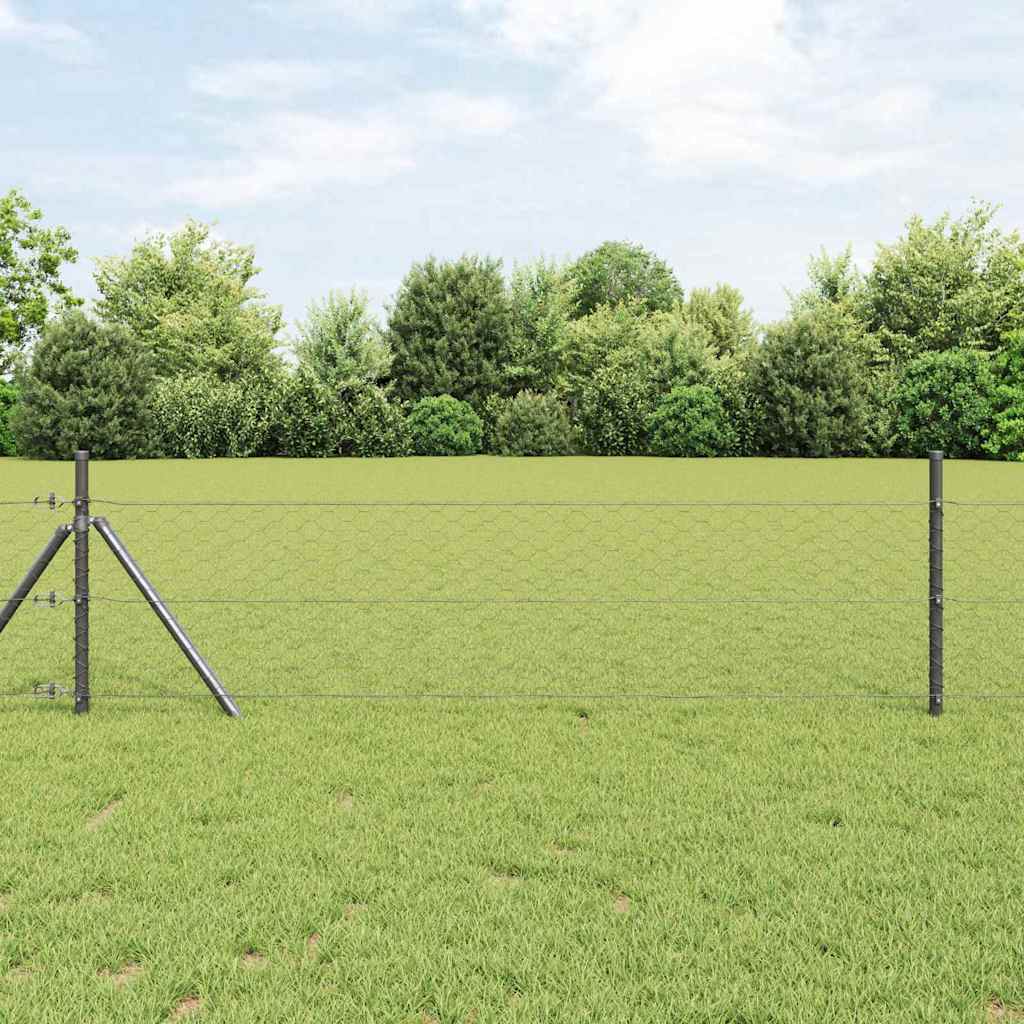 Gard Hexagonal Gri Gri 1.5 x 50 m Oțel GartenMobel Dekor