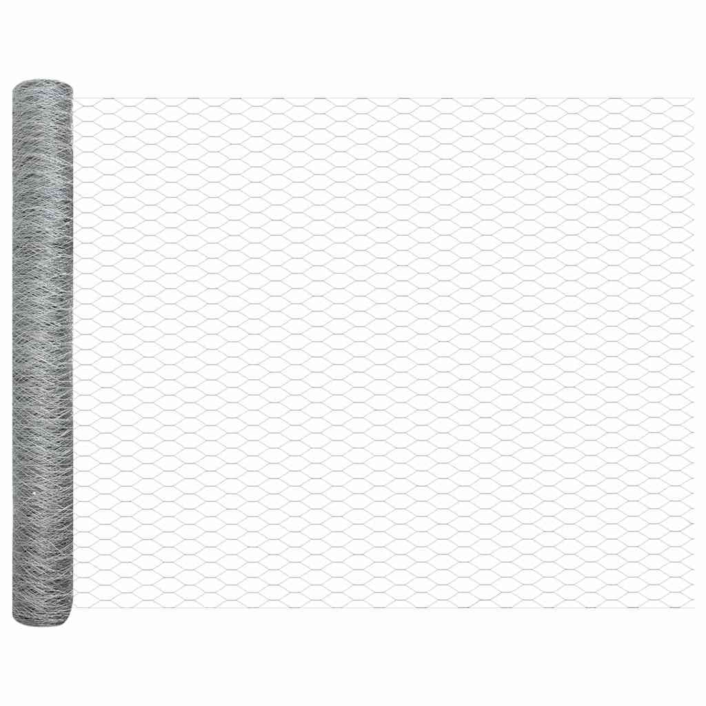 Gard Hexagonal Gri Argintiu 1.4 x 10 m Oțel galvanizat GartenMobel Dekor