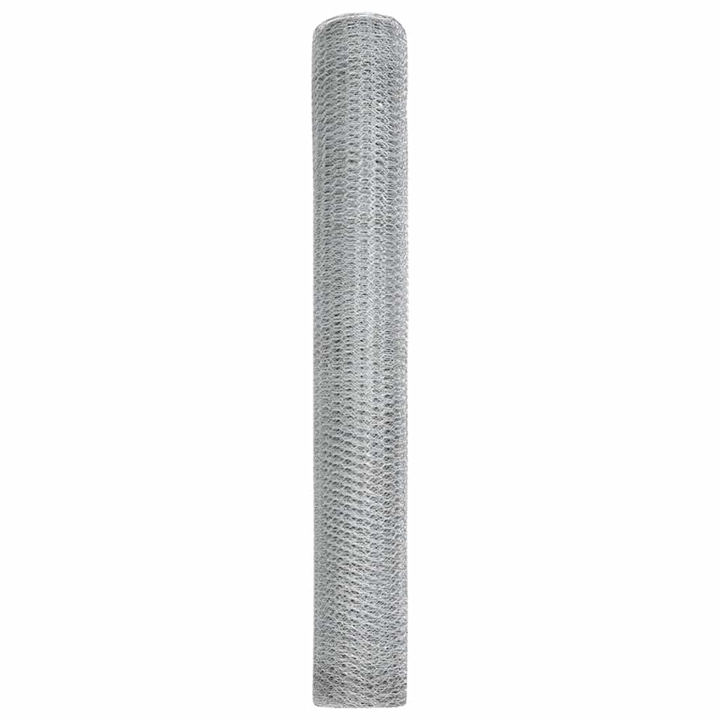 Gard Hexagonal Gri Argintiu 1.4 x 25 m Oțel galvanizat GartenMobel Dekor