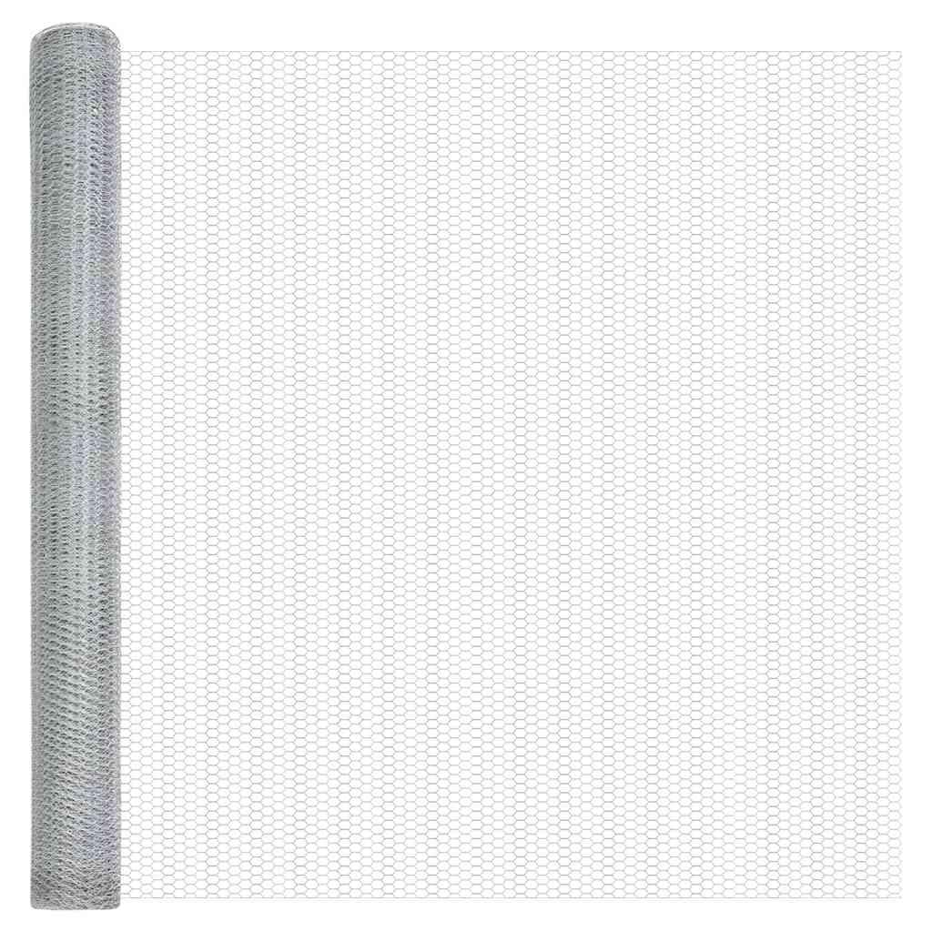 Gard Hexagonal Gri Argintiu 1.5 x 10 m Oțel galvanizat GartenMobel Dekor