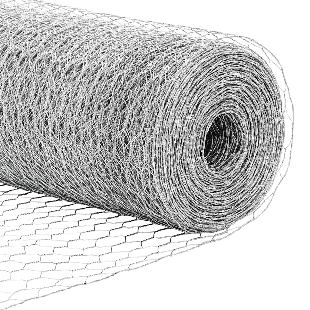 Gard Hexagonal Gri Argintiu 1.5 x 10 m Oțel galvanizat GartenMobel Dekor