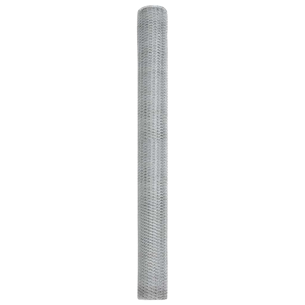 Gard Hexagonal Gri Argintiu 1.6 x 25 m Oțel galvanizat GartenMobel Dekor