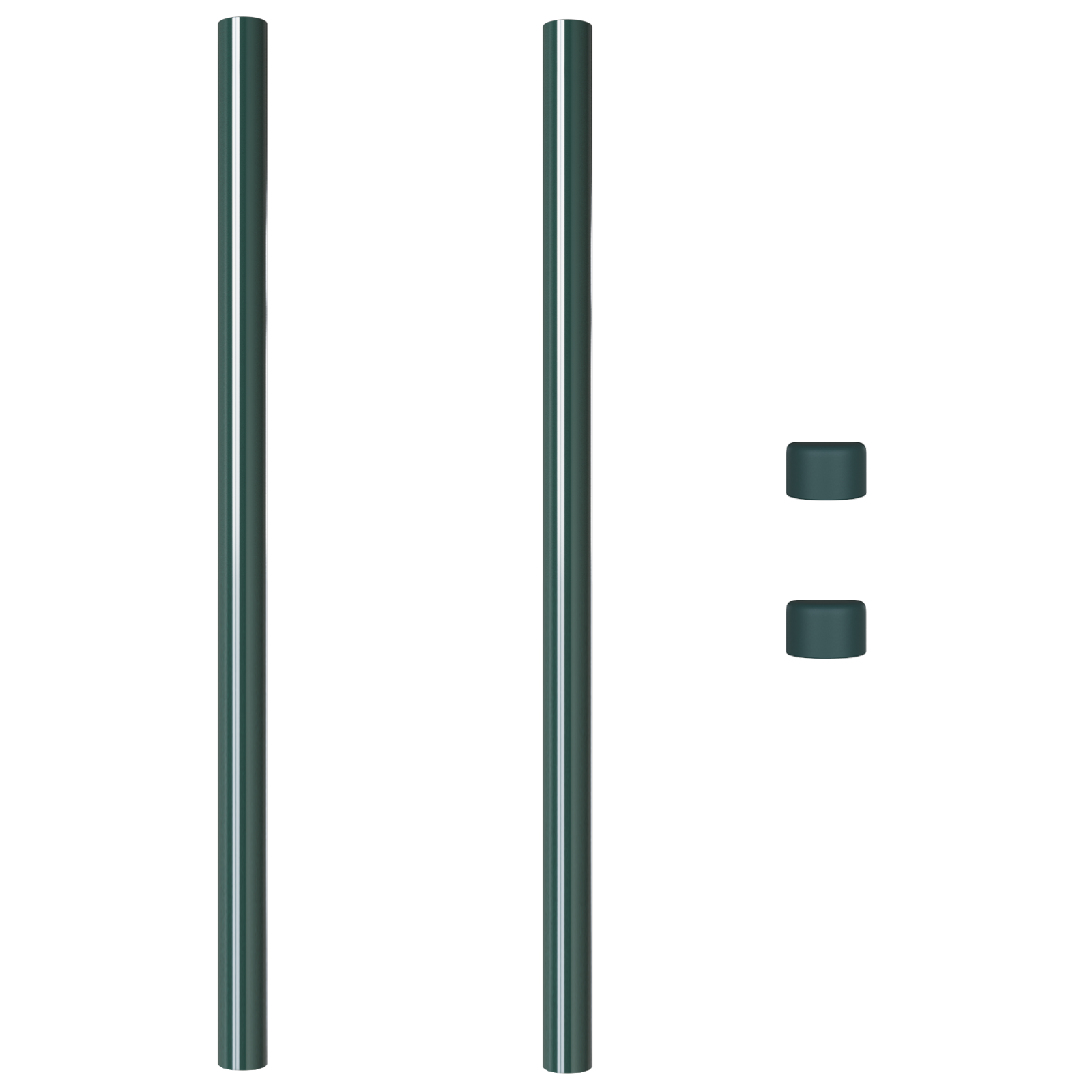 Stâlpi de Gard 2 pcs Verde 100 cm Oțel vopsit în pulbere GartenMobel Dekor