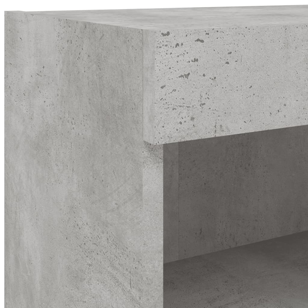 Comodă TV cu lumini LED, gri beton, 60x30x30 cm GartenMobel Dekor
