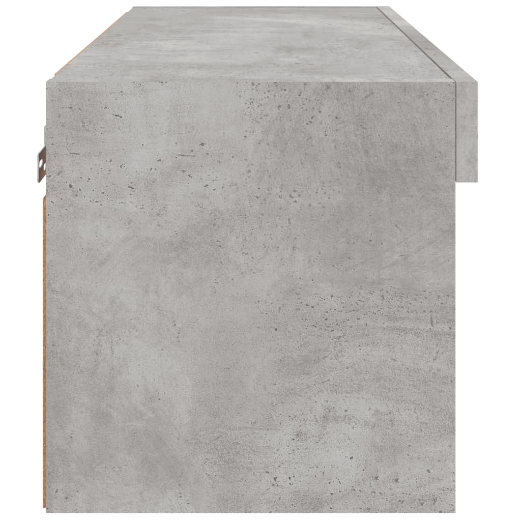 Comodă TV cu lumini LED, gri beton, 60x30x30 cm GartenMobel Dekor