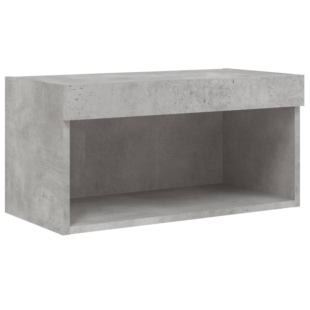 Comodă TV cu lumini LED, gri beton, 60x30x30 cm GartenMobel Dekor