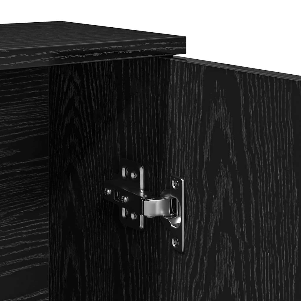 Dulap de baie cu suport role, negru, 39x22x90 cm GartenMobel Dekor