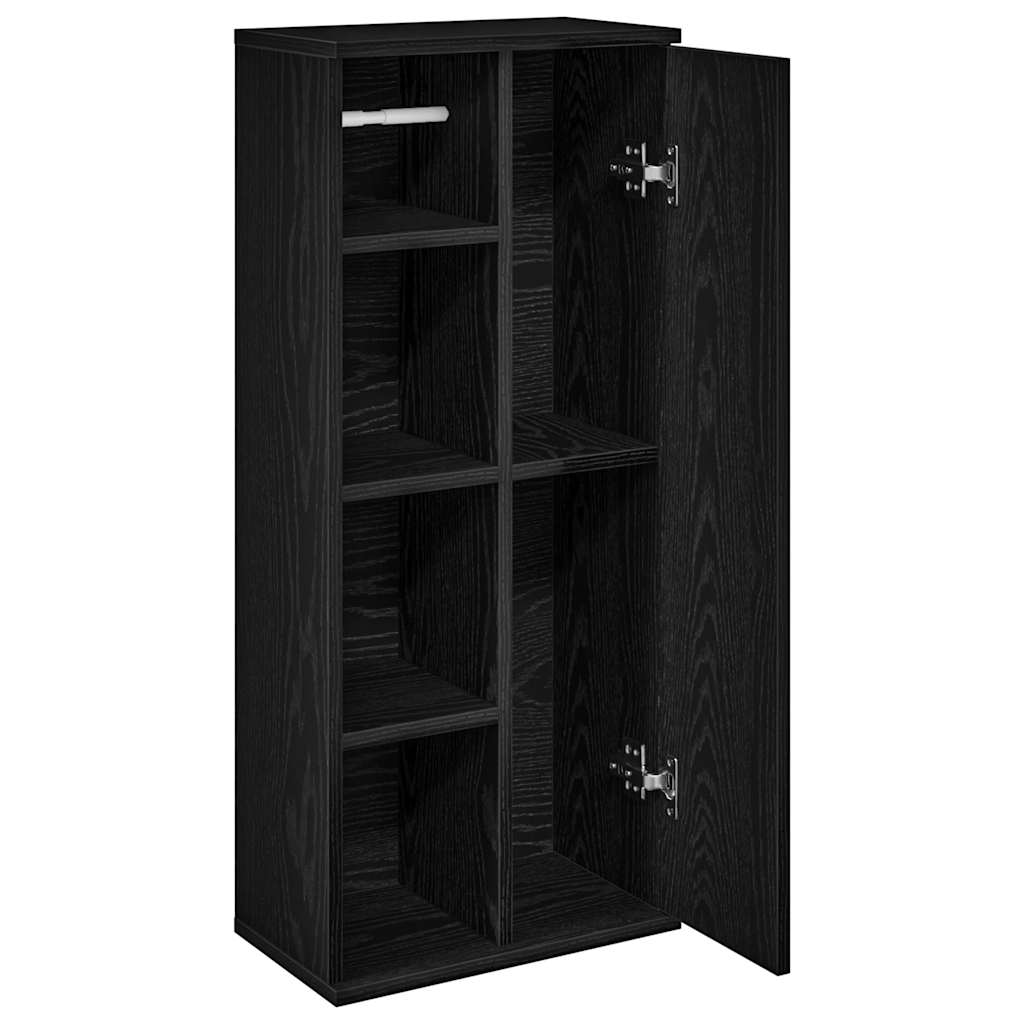 Dulap de baie cu suport role, negru, 39x22x90 cm GartenMobel Dekor