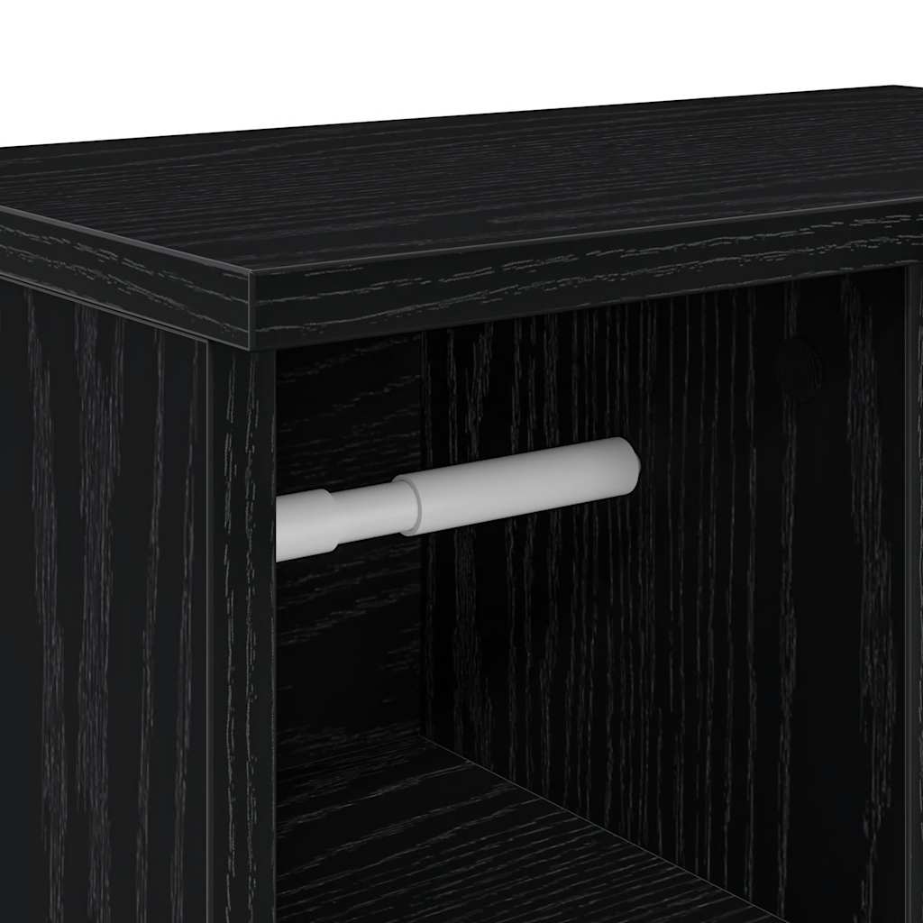 Dulap de baie cu suport role, negru, 39x22x90 cm GartenMobel Dekor