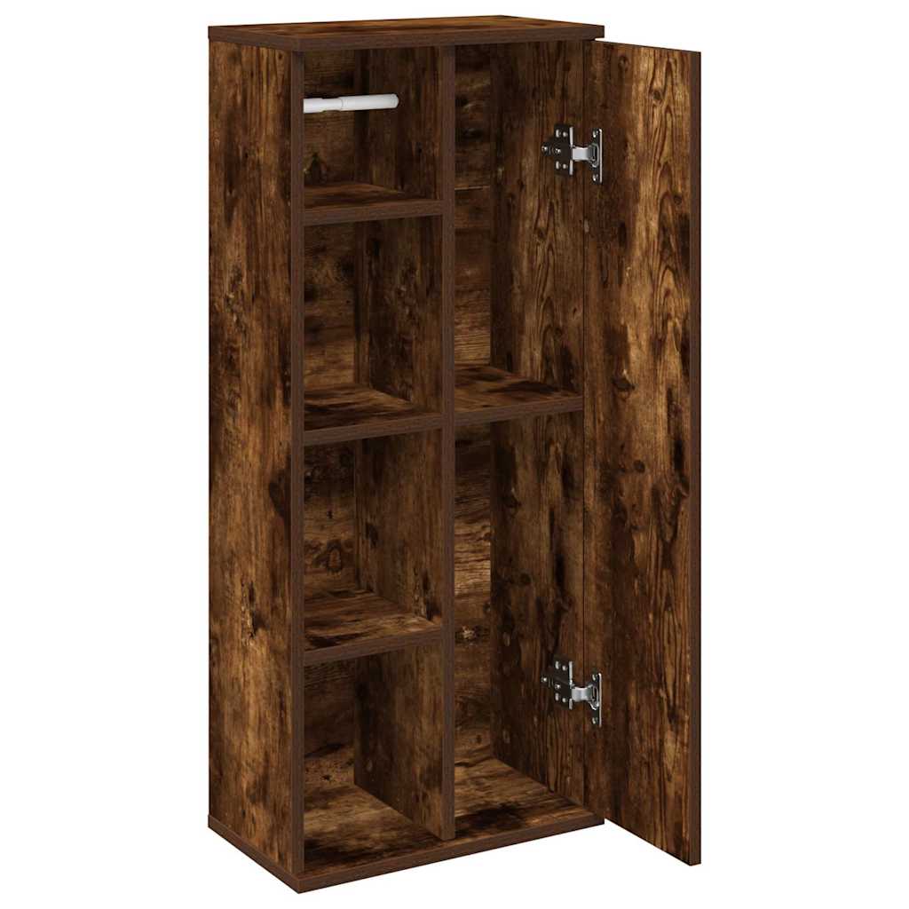Dulap de baie cu suport role, stejar fumuriu, 39x22x90 cm GartenMobel Dekor