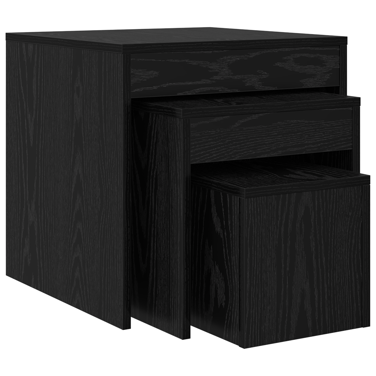 Măsuțe de cafea 3 pcs Stejar negru 45 x 45 x 45 cm GartenMobel Dekor