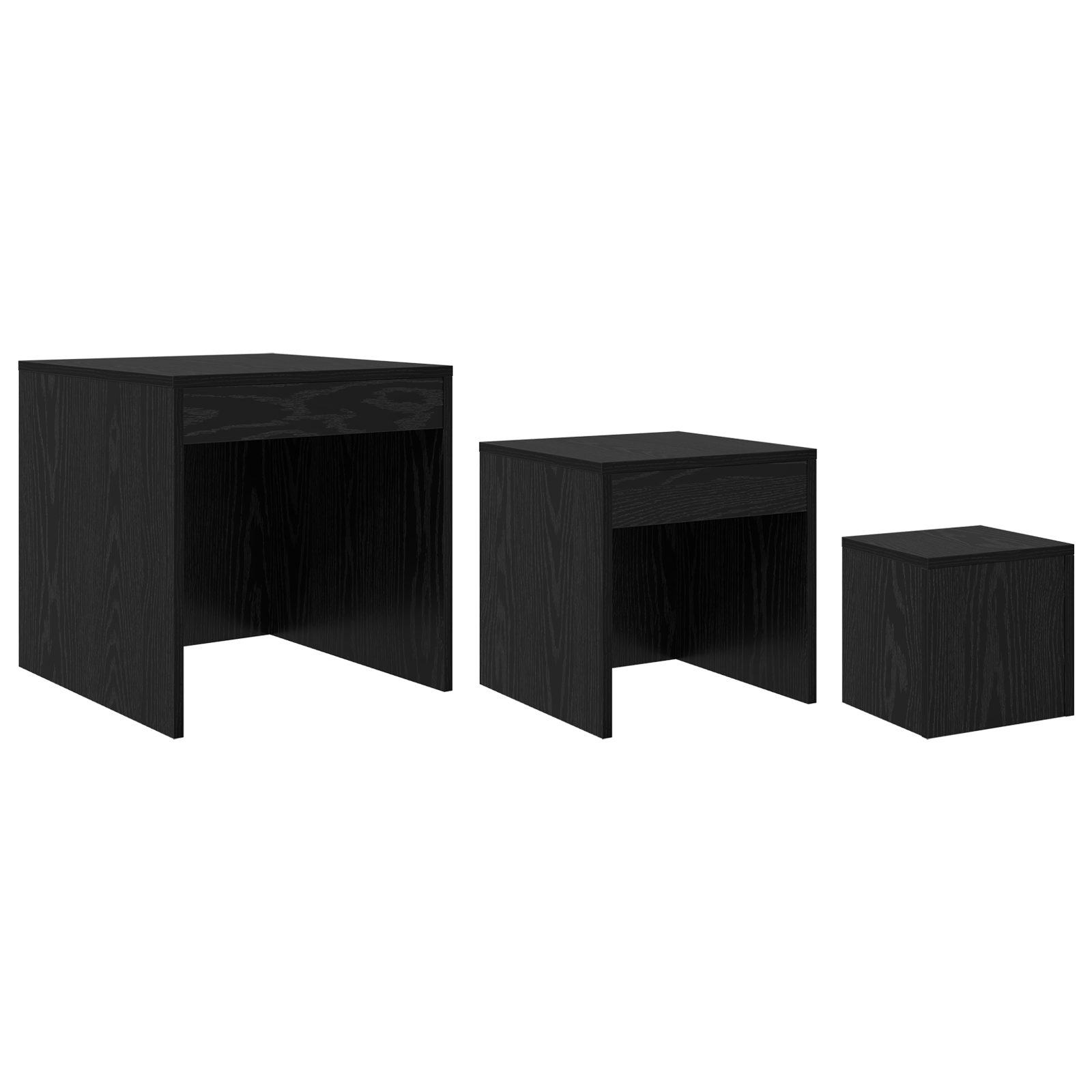 Măsuțe de cafea 3 pcs Stejar negru 45 x 45 x 45 cm GartenMobel Dekor