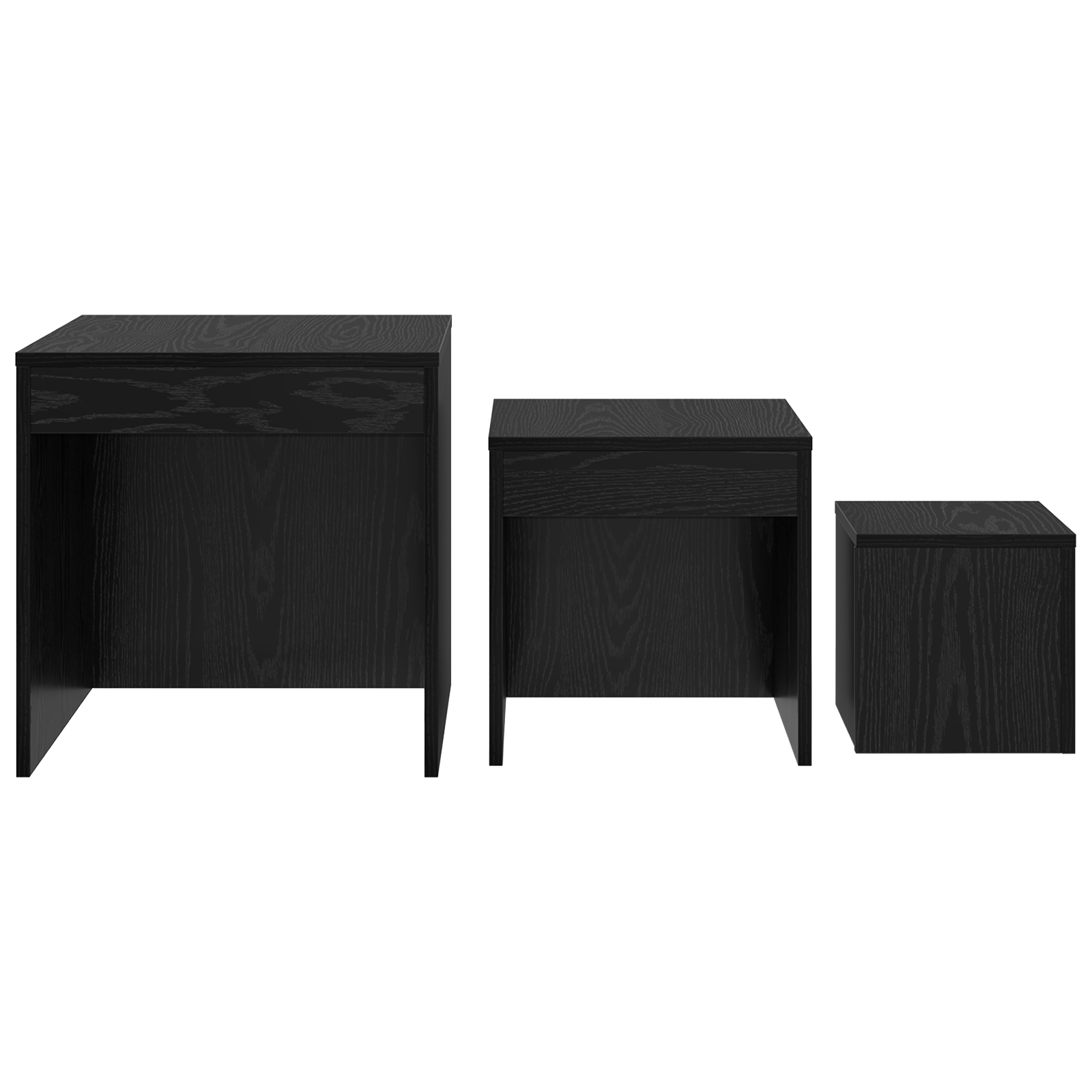 Măsuțe de cafea 3 pcs Stejar negru 45 x 45 x 45 cm GartenMobel Dekor