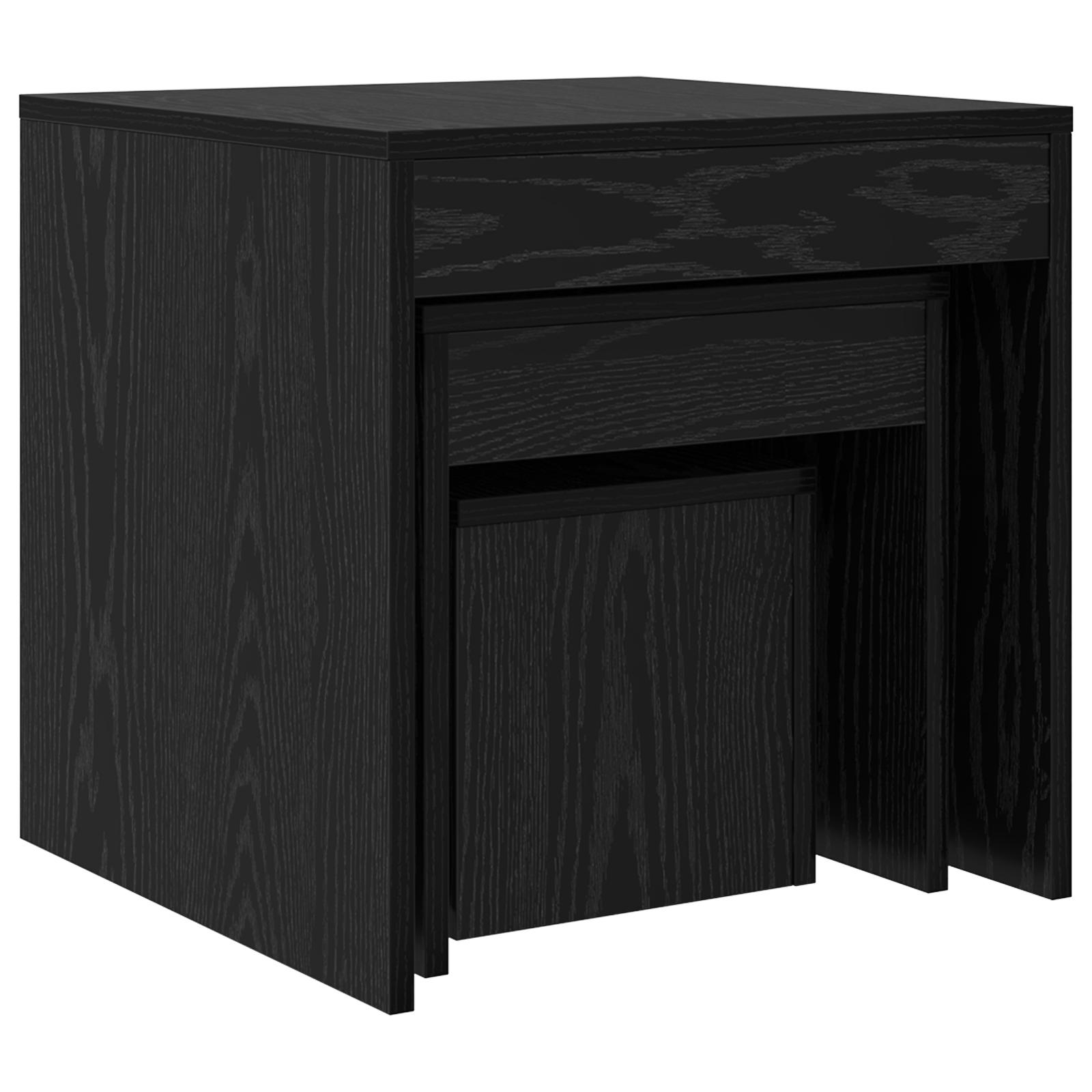 Măsuțe de cafea 3 pcs Stejar negru 45 x 45 x 45 cm GartenMobel Dekor