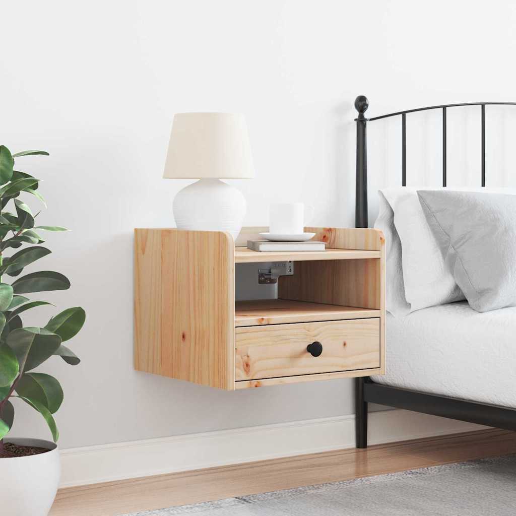 Noptieră cu sertar Pe perete Maro 38 x 36 x 29.5 cm Lemn de brad solid GartenMobel Dekor