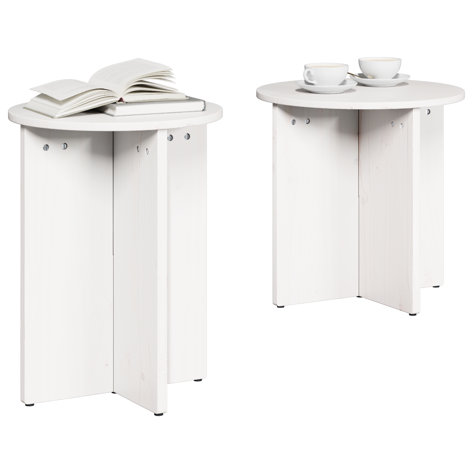 Set de măsuțe de cafea 2 pcs Alb 41.5 x 41.5 x 41 cm GartenMobel Dekor