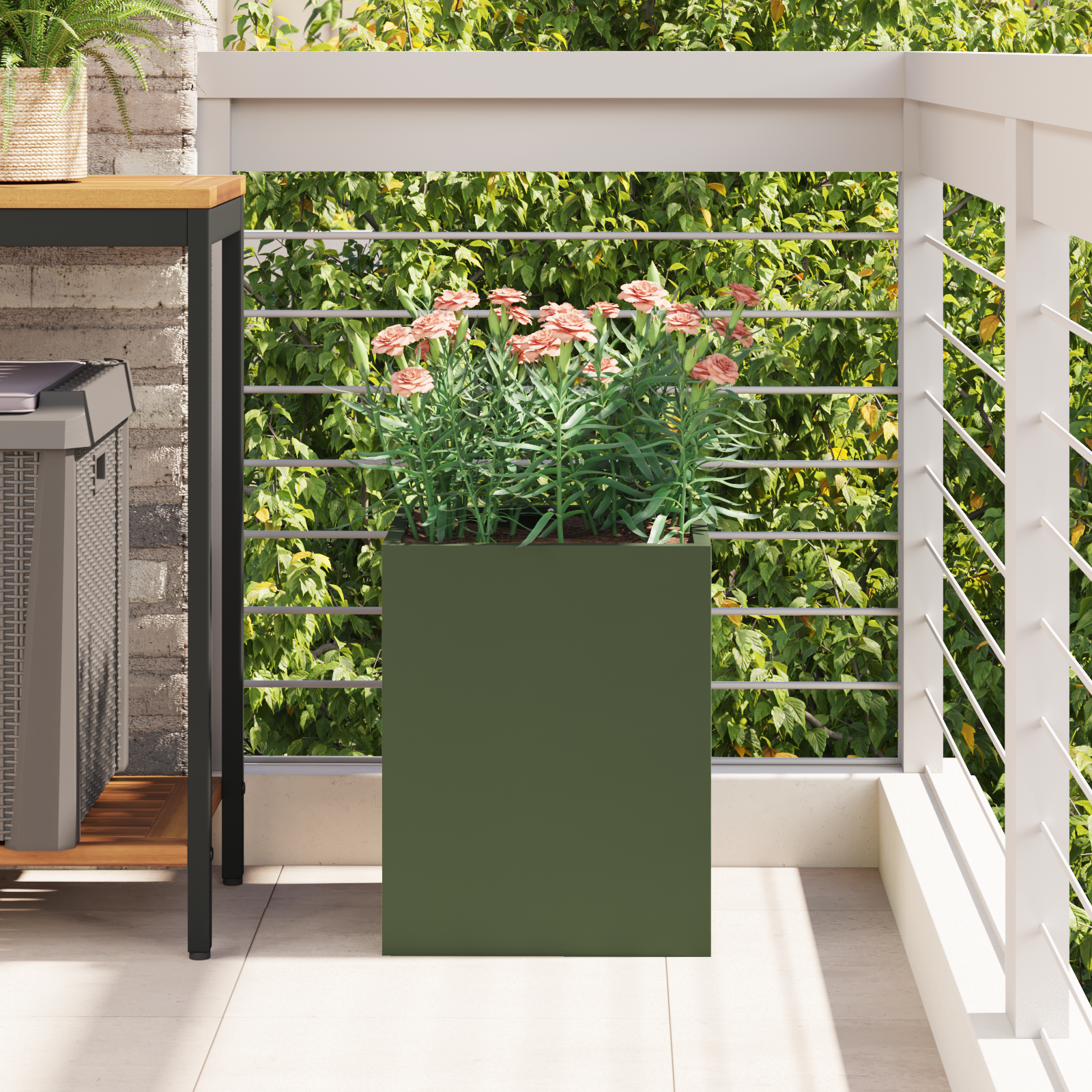 Vază pentru Grădină Verde oliv 50 x 32 x 40 cm GartenMobel Dekor