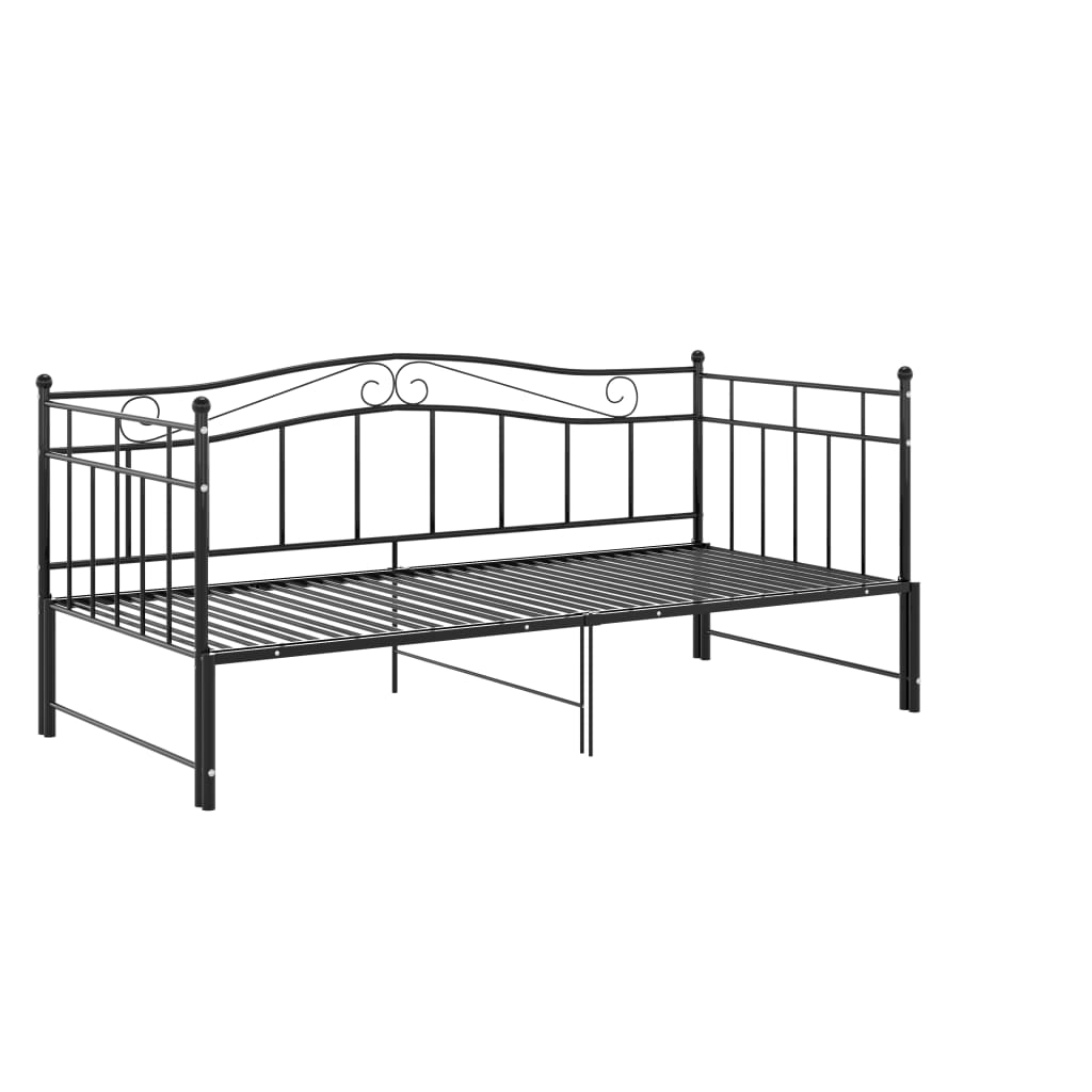 Cadru pat canapea extensibilă, negru, 90x200 cm, metal GartenMobel Dekor