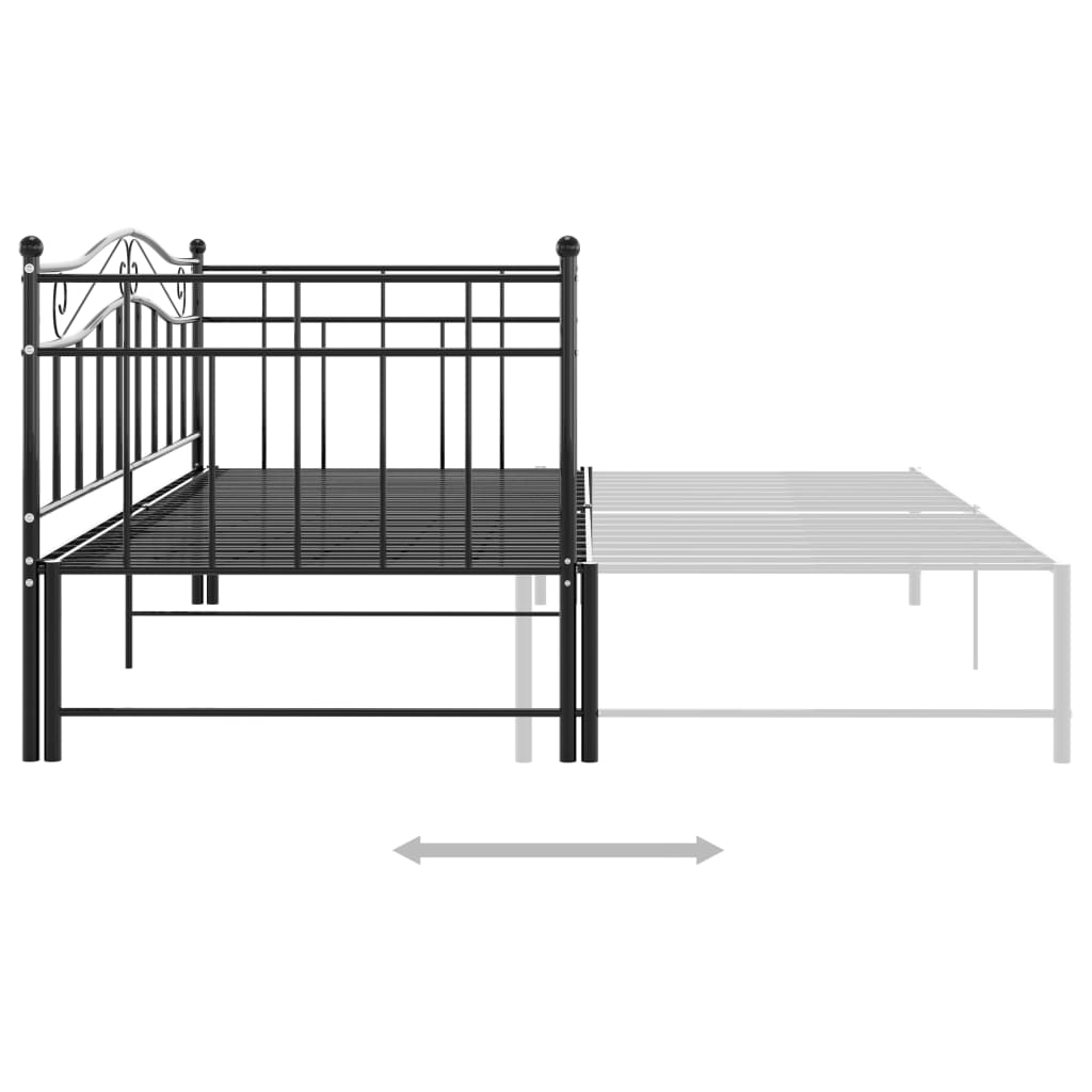 Cadru pat canapea extensibilă, negru, 90x200 cm, metal GartenMobel Dekor