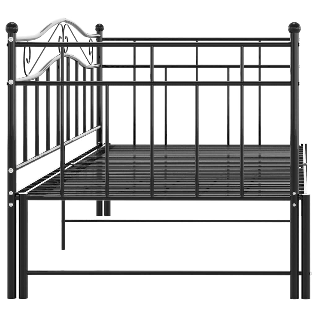 Cadru pat canapea extensibilă, negru, 90x200 cm, metal GartenMobel Dekor
