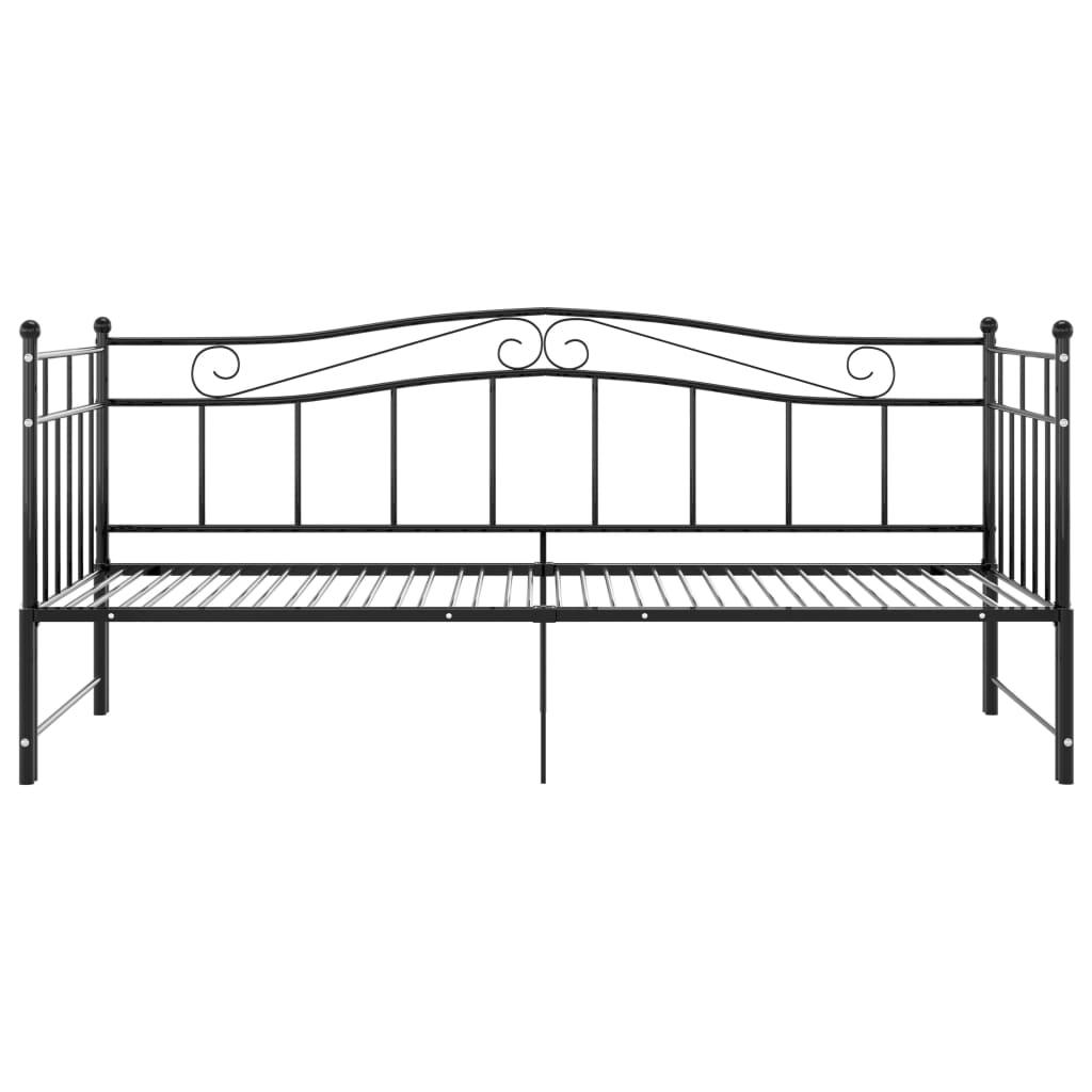 Cadru pat canapea extensibilă, negru, 90x200 cm, metal GartenMobel Dekor