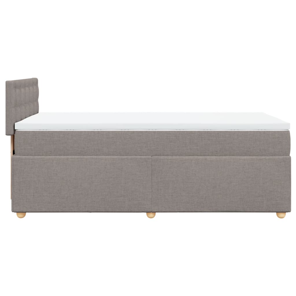 Pat box spring cu saltea, gri taupe, 90x190 cm, textil GartenMobel Dekor