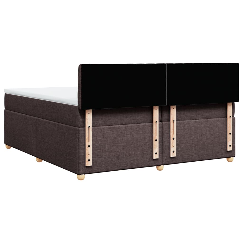 Pat box spring cu saltea, maro închis, 200x200 cm, textil GartenMobel Dekor