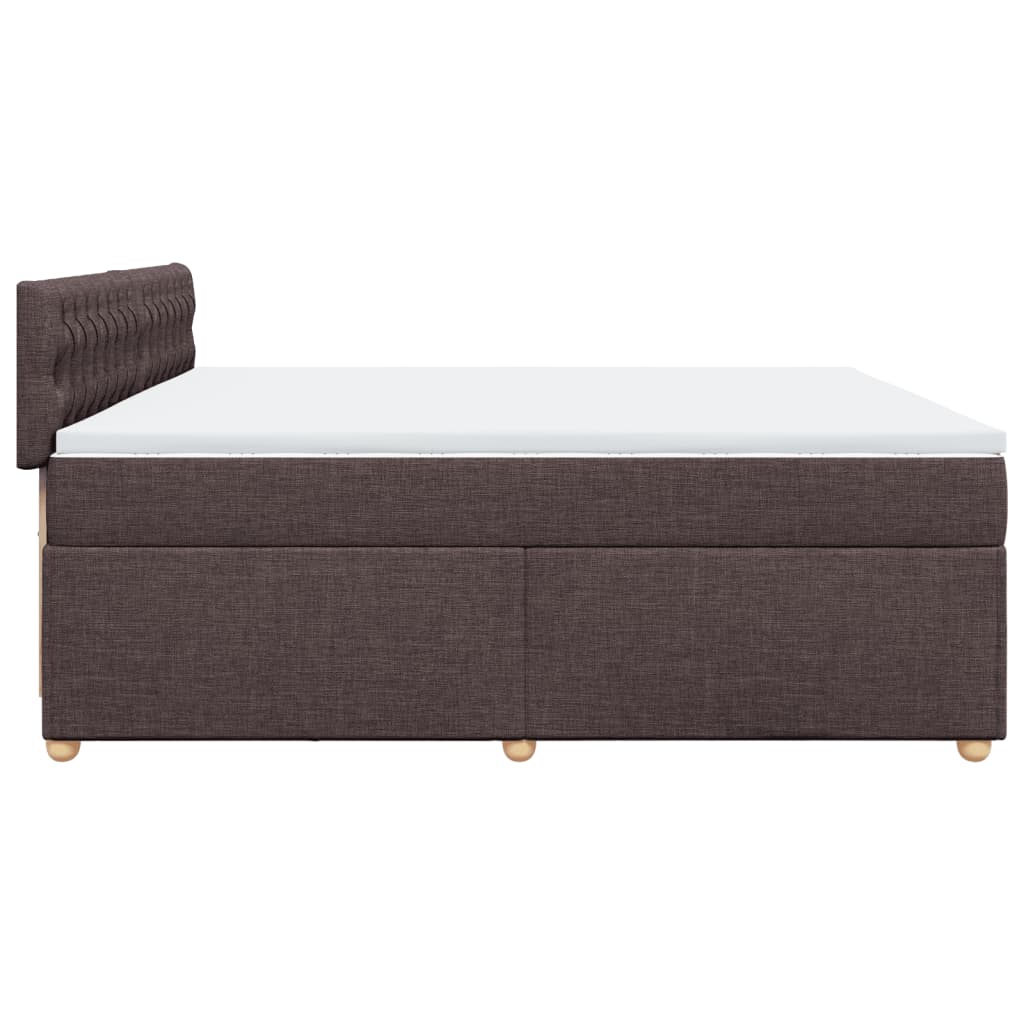 Pat box spring cu saltea, maro închis, 200x200 cm, textil GartenMobel Dekor
