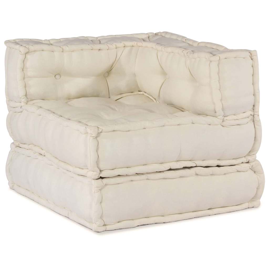 Set fotolii puf modulare, 2 buc, crem, textil GartenMobel Dekor