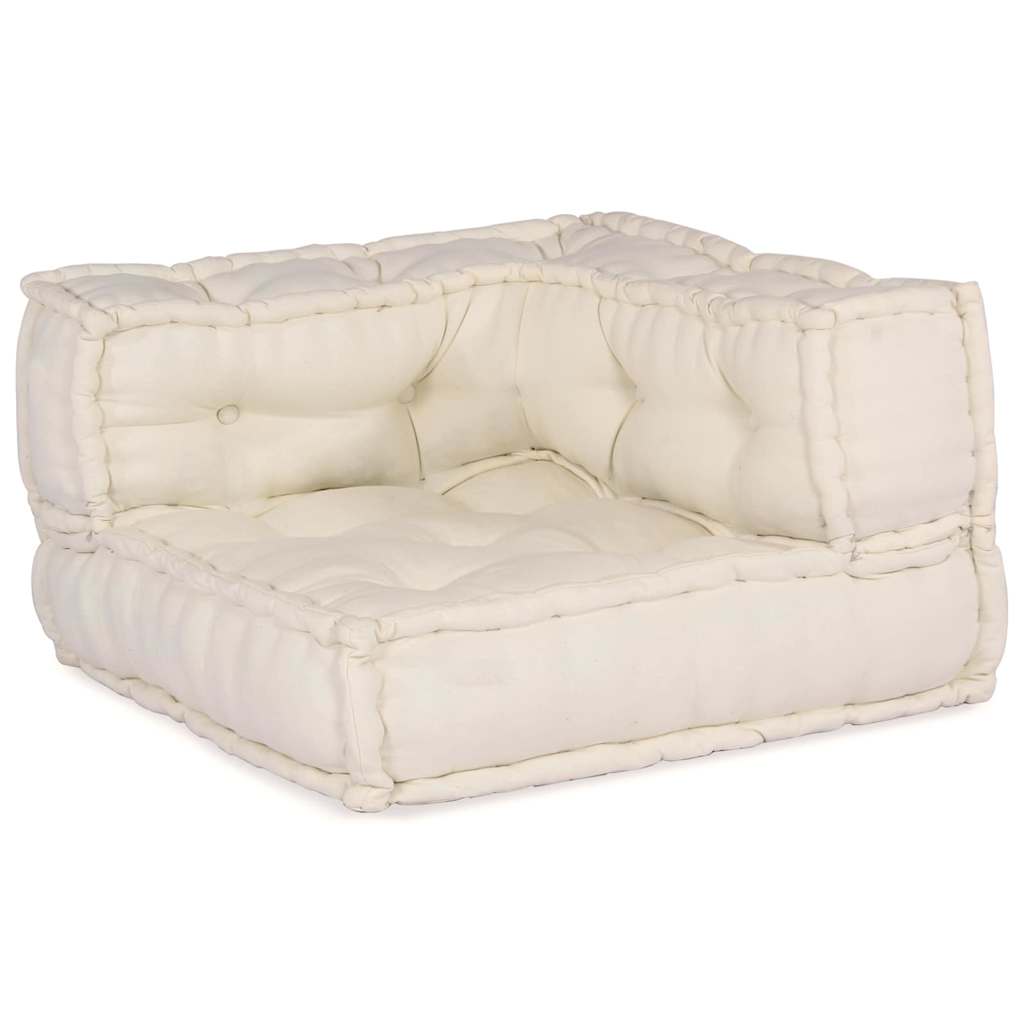 Set fotolii puf modulare, 2 buc, crem, textil GartenMobel Dekor