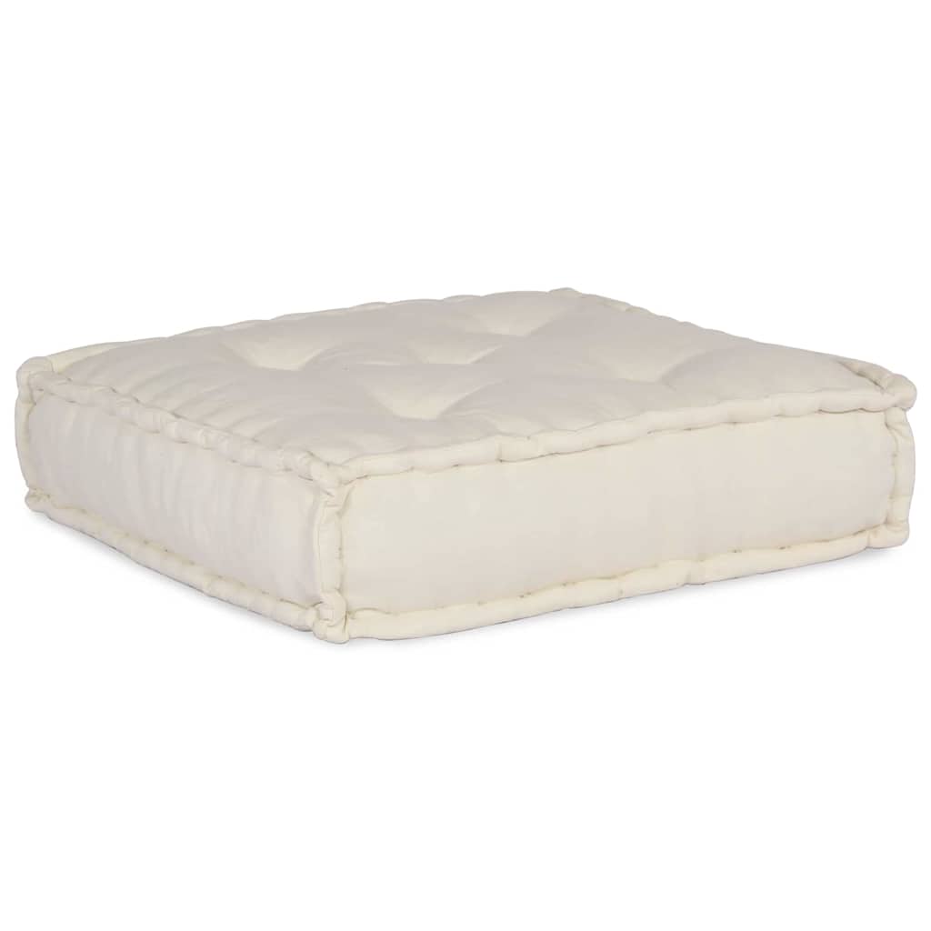 Set fotolii puf modulare, 2 buc, crem, textil GartenMobel Dekor