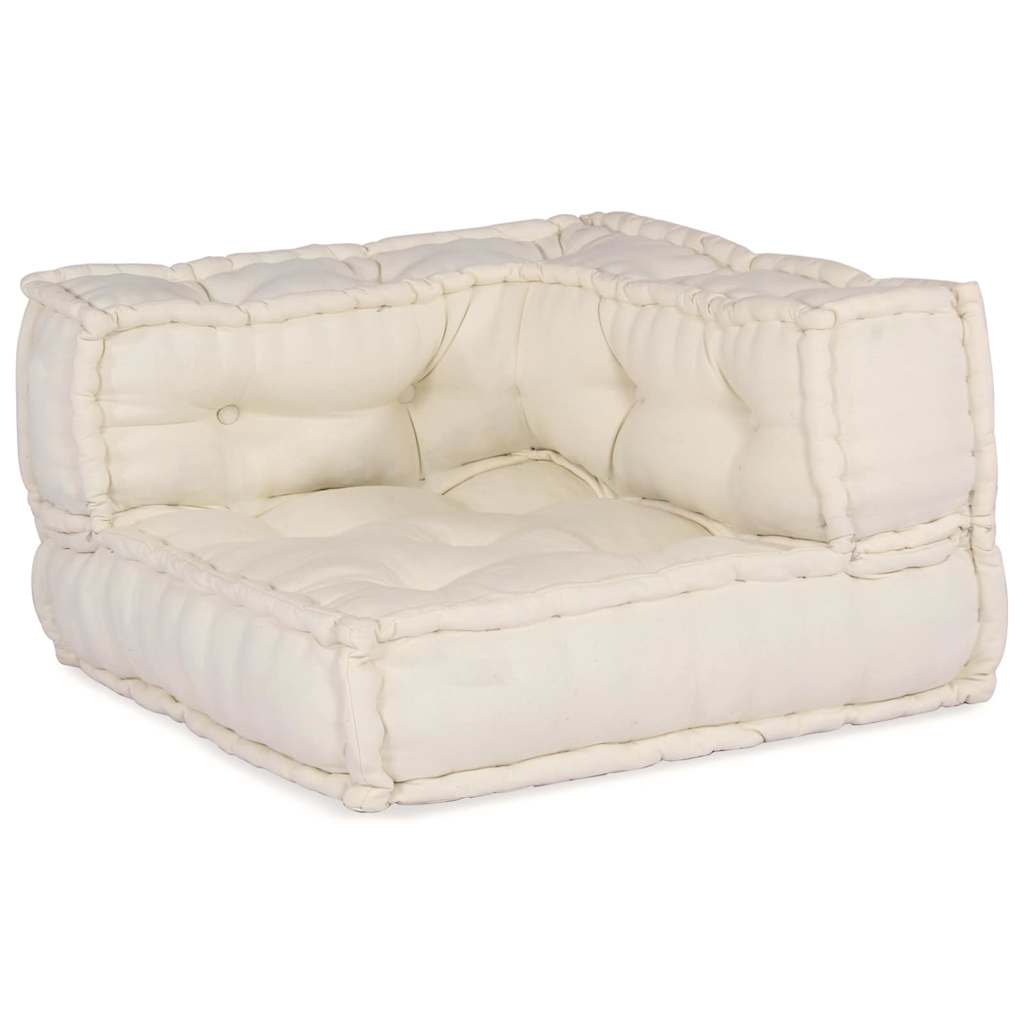 Set fotolii puf modulare, 4 buc, crem, textil GartenMobel Dekor
