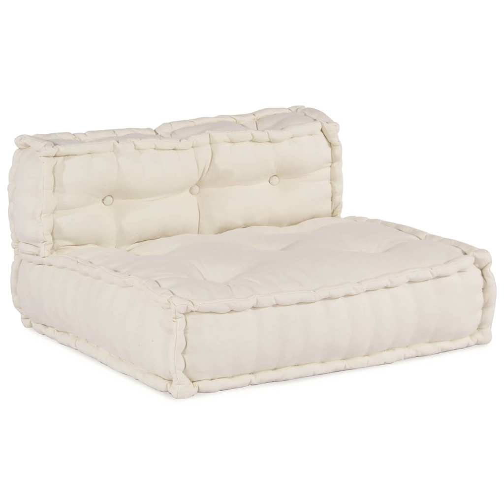 Set fotolii puf modulare, 4 buc, crem, textil GartenMobel Dekor