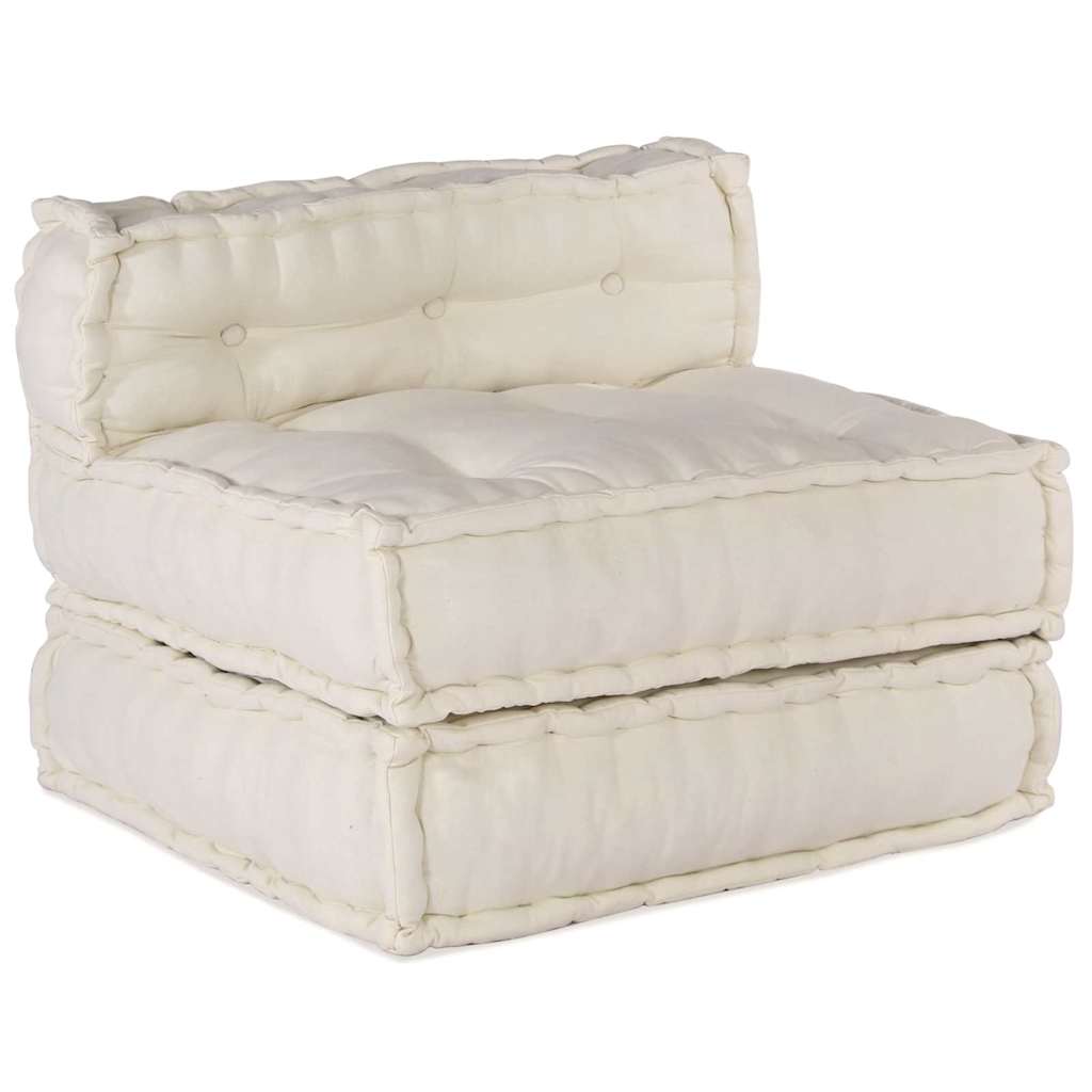 Set fotolii puf modulare, 4 buc, crem, textil GartenMobel Dekor