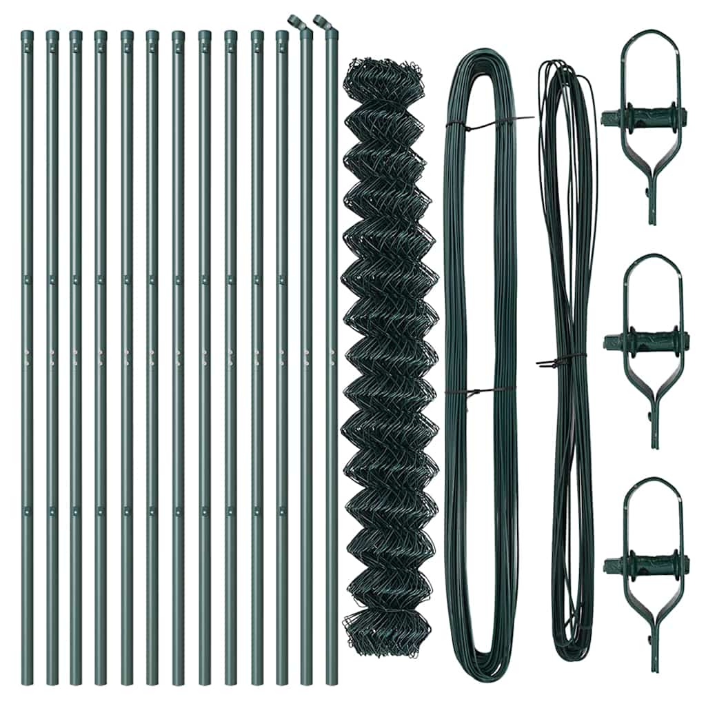 Gard din plasă de lanț Verde 1.5 x 25 m Oțel galvanizat GartenMobel Dekor