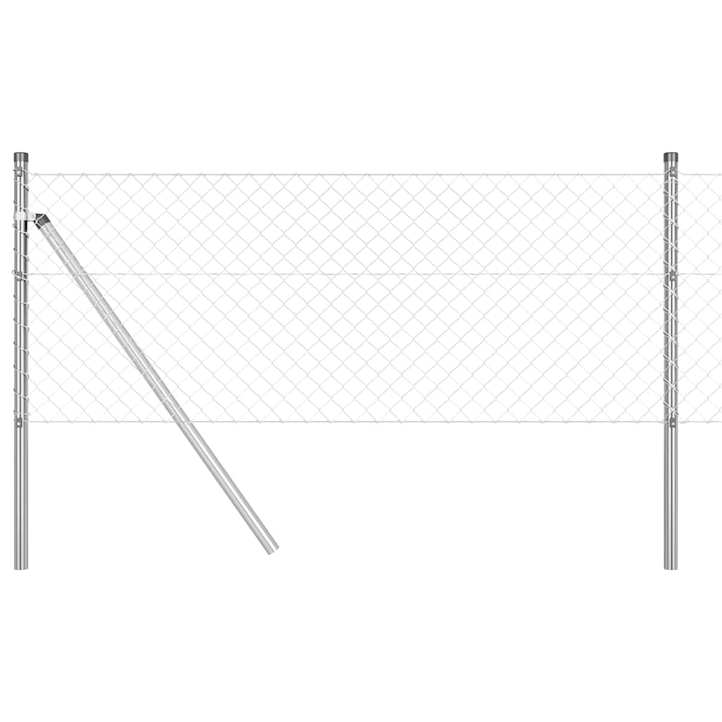 Set de Stâlpi de Gard Argintiu 0.4 x 10 m Oțel galvanizat GartenMobel Dekor