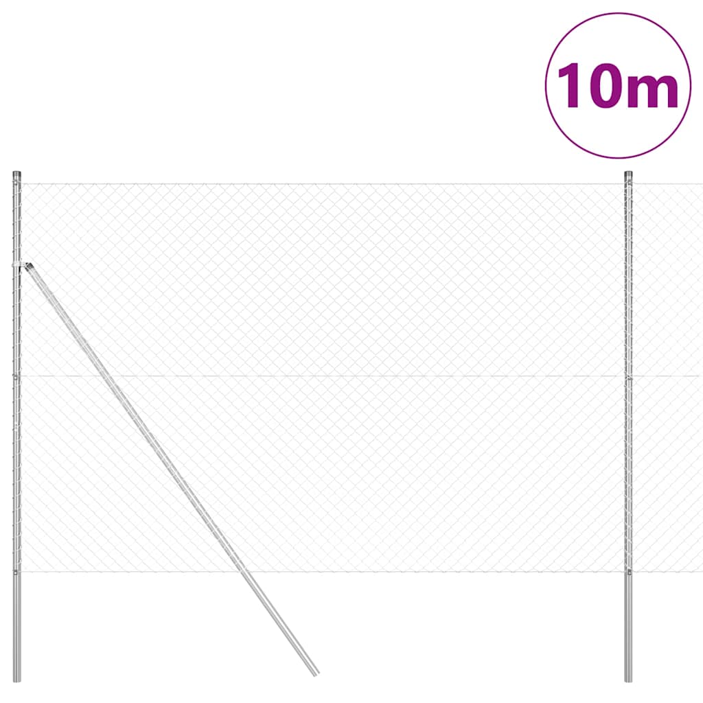 Set de Stâlpi de Gard Argintiu 1.5 x 10 m Oțel galvanizat GartenMobel Dekor