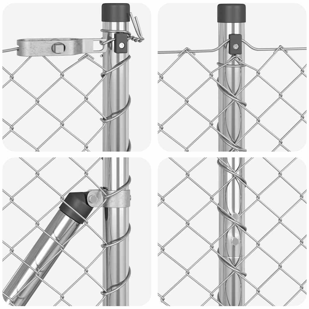 Set de Stâlpi de Gard Argintiu 1.5 x 10 m Oțel galvanizat GartenMobel Dekor