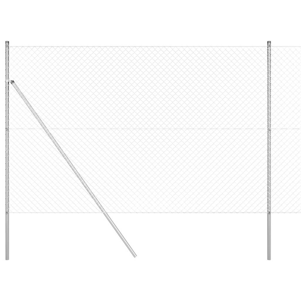 Set de Stâlpi de Gard Argintiu 1.5 x 10 m Oțel galvanizat GartenMobel Dekor