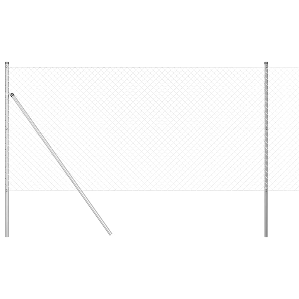 Set de Stâlpi de Gard Argintiu 1 x 10 m Oțel galvanizat GartenMobel Dekor