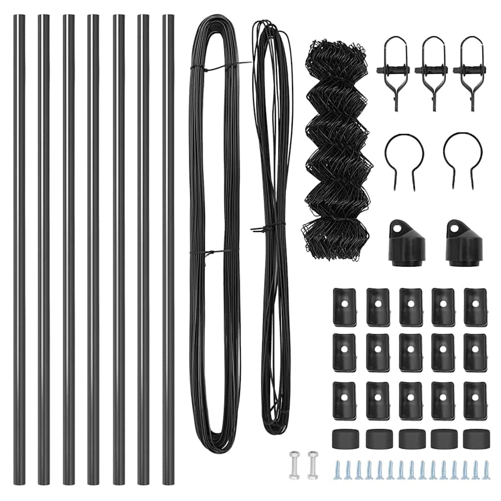 Set de Stâlpi de Gard Gri 0.6 x 10 m Oțel Galvanizat GartenMobel Dekor