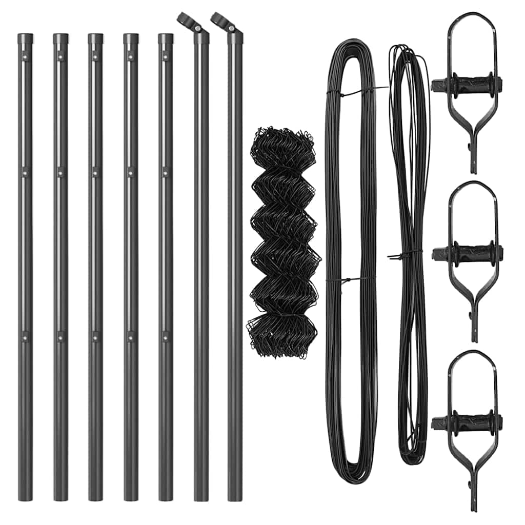 Set de Stâlpi de Gard Gri 0.6 x 10 m Oțel Galvanizat GartenMobel Dekor
