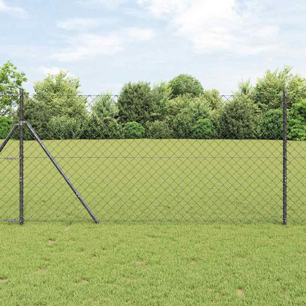 Set de Stâlpi de Gard Gri 1.2 x 25 m Oțel Galvanizat GartenMobel Dekor